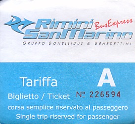 Communication of the city: (międzymiastowe<!--San Marino-->) (San Marino) - ticket abverse. 