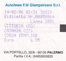 Communication of the city: (międzymiastowe) (Włochy) - ticket abverse. 