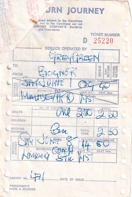 Communication of the city: (międzymiastowe brytyjskie) (Wielka Brytania) - ticket reverse