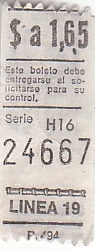 Communication of the city: Santa Fe (Argentyna) - ticket abverse. 