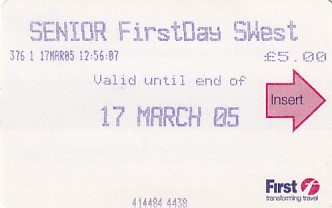 Communication of the city: (South West) (Wielka Brytania) - ticket abverse. 