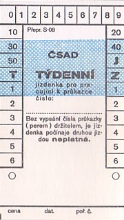 Communication of the city: (ogólnoczeskie) (Czechy) - ticket abverse. 