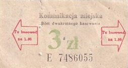 Communication of the city: (ogólnopolskie) (Polska) - ticket abverse. 