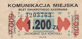 Communication of the city: (ogólnopolskie) (Polska) - ticket abverse