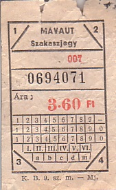 Communication of the city: (ogólnowęgierskie) (Węgry) - ticket abverse. 