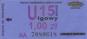 Communication of the city: Poznań (Polska) - ticket abverse. <IMG SRC=img_upload/_pasekIRISAFE3.png alt="pasek IRISAFE"><IMG SRC=img_upload/_0wymiana1.png>